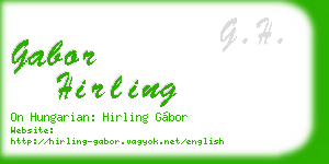 gabor hirling business card