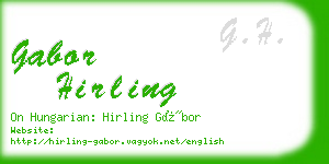 gabor hirling business card